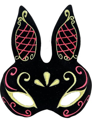 Steplya Siyah Kırmızı Gold Tavşan Maskesi 1126778