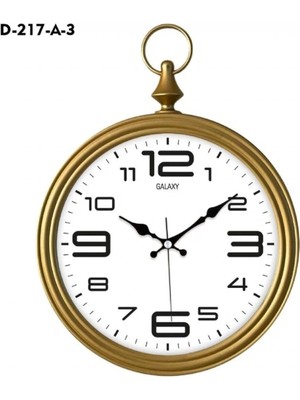 Skygo Dekoratif Köstekli Duvar Saati Gold Çerçeve