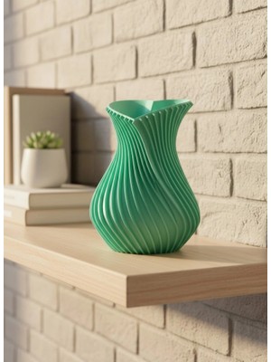 Shopwave Dila 24 cm Turkuaz Kalp Formlu Büyük Boy Vazo Estetik Dekor Ürünü 115524