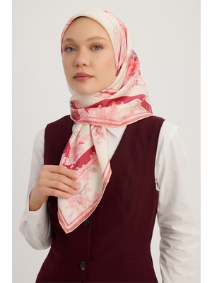 Schaless Rapsodi - Bordo - %100 Ipek Twill Eşarp - 90X90 cm