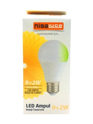 Shopwave Dila 9+2W E27 Beyaz-Yeşil LED Ampul (5047) 115524