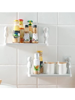 Steplya Insan Figürlü Yapışkanlı Çok Amaçlı Duvar Rafı 1126778