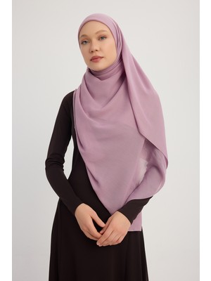 A4801 Büyük Şifon Eşarp 140X140 - Gül Kurusu