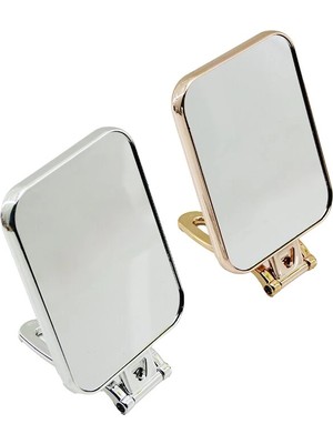 Shopwave Dila Dikdörtgen   15X11.5CM  Makyaj Aynası  Çift Taraflı   Bronz - Gümüş Pls.çerçeve   Katl