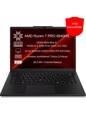 Lenovo Thinkpad P14S Gen 5 21MFS2MQ00 Ryzen 7 Pro 8840HS 16 GB 512 GB SSD 14'' Wuxga Freedos Iş Istasyonu