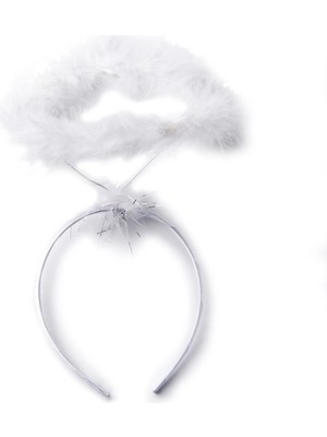 Shopwave Dila Beyaz Otrişli Tüylü Esnek Yapı Melek Haresi Melek Tacı (5047) 115524