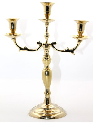 Steplya Pirinç 3'lü Şamdan Model 2 1126778