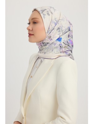 Schaless Pastoral - Mürdüm - %100 Ipek Twill Eşarp - 90X90 cm