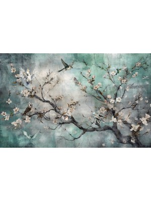 Ağaç Dallarında Kuşlar Poster Duvar Kağıdı