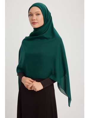 A4801 Büyük Şifon Eşarp 140X140 - Zümrüt