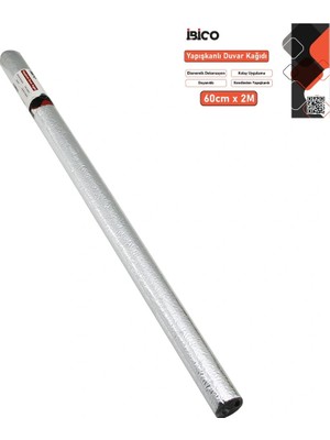 Shopwave Dila 2mt x 60CM Alüminyum Gümüş Tezgah Üstü Folyo Sticker - Duvar Kağıt Kendinden Yapışka