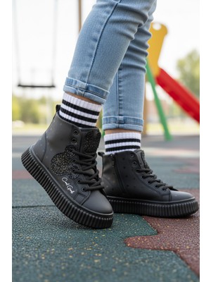 Cool Aisha F Kaymaz Taban Siyah Kız Çocuk Bot