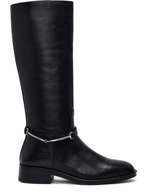 Derimod Kadın Siyah Aksesuarlı Deri Çizme 25WFD511018