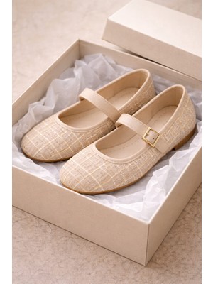 Slipcat Tüvit Kumaş Mary Jane Babet Şık Tokalı Ortopedik Taban Günlük Ayakkabı