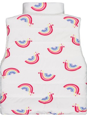 Civil Girls Rainbow Baskılı 2-5 Yaş Yelek - Ekru 4-5 Yaş