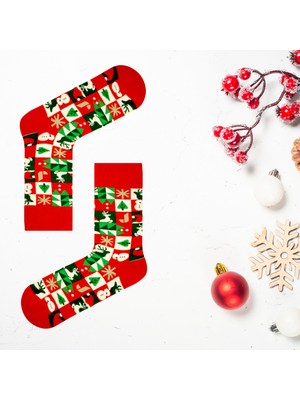 Carnaval Socks Yılbaşı Hediye Kutusu Desenli Unisex Renkli Soket Çorap