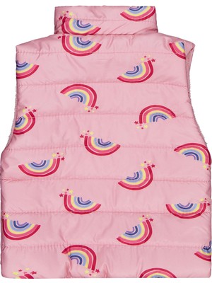 Civil Girls Rainbow Baskılı 2-5 Yaş Yelek - Pembe 3-4 Yaş