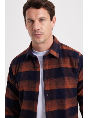 Tudors Erkek Slim Fit Dar Kesim Kareli Kışlık Gömlek Günlük Kullanım İçin Şık Seçim