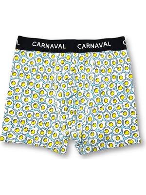Carnaval Socks Carnaval Yumurta Desenli Premium Pamuklu Erkek Boxer - Açık Mavi Renkli