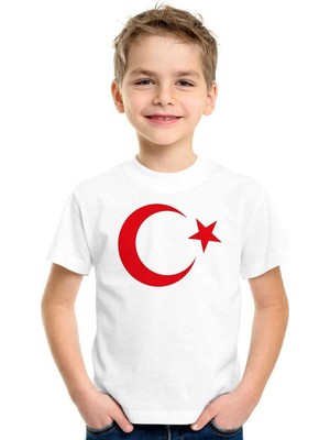 Lunas Tekstil Çocuk Tişört Türk Bayraklı Kırmızı