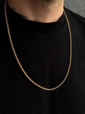 CAPO By Aytaç Yamaç Burgu Zincir Çelik Altın Rengi Erkek Kolye 65CM