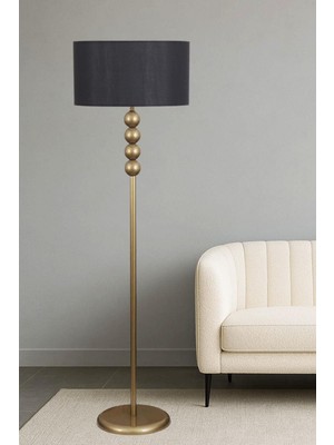 Taşcan Aydınlatma Lyon Eskitme Toplu Metal Ayaklı Lambader Siyah Şapka Modern , Oturma Odası ,yatak Odası , Salon Lambader