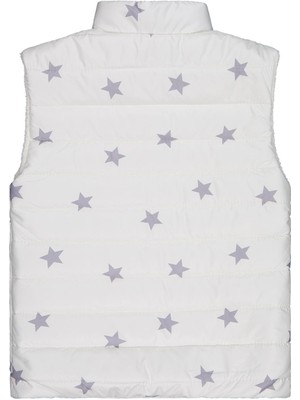 Civil Girls Yıldız Baskılı 10-13 Yaş Yelek - Ekru 10-11 Yaş