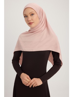 A1121 Mat Saten Pano Jakarlı Eşarp 110X110CM - Somon