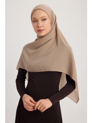 A2801 Büyük Şifon Eşarp 120X120 - Vizon