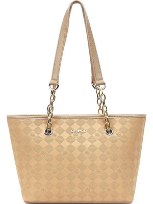 Derimod Kadın Bej Baskılı Omuz Çantası 25ABD237526