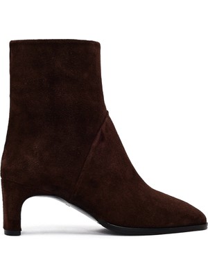 Derimod Kadın Kahverengi Kalın Topuklu Süet Deri Bot 25WFD133510