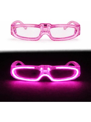 Shopwave Dila Pembe LED Işıklı Parti Gözlüğü 3 Modlu – Glow - Gece Eğlence Gözlüğü (5047) 11552