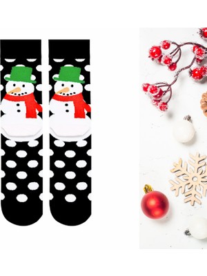 Carnaval Socks Kardan Adam Yılbaşı Desenli Unisex Renkli Soket Çorap
