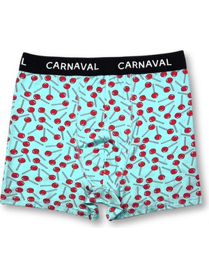 Carnaval Socks Carnaval Lolipop Desenli Premium Pamuklu Erkek Boxer - Açık Yeşil Renkli