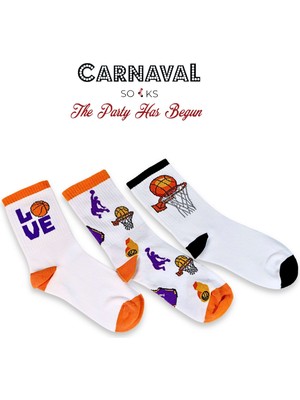 Carnaval Socks 3lü Basketbol Çorap Seti / Basketball Oyuncu Kutulu Çorap Seti