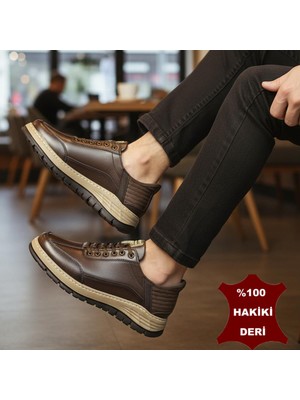 Ispartalılar 5809 Tam Ortopedik Taban %100 Hakiki Deri Lastik Bağcıklı Erkek Ayakkabı Casual Erkek Ayakkabı
