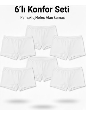 Woan Bayan Boxer 6’lı Set Pamuklu ve Nefes Alan Konfor Iç Giyim
