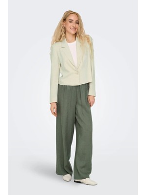Only Kadın Onltokyo Yüksek Bel Rahat Form Keten Pantolon 15259590 Haki