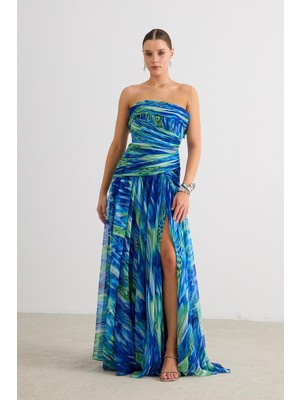 Carmen Kadın Straplez Empirme Abiye Elbise 58593 Saks