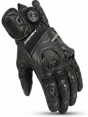 Motoanl Motosiklet Eldiveni Racing Full Koruma Leather Prof Motorcu Eldiven Siyah