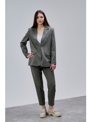 Bolivente Haki Kruvaze Regular Blazer Takım