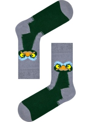 Carnaval Socks Deve Kuşu Desenli Tasarım Unisex Soket Çorap