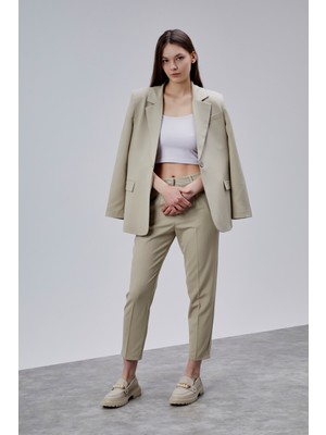 Bolivente Bej Kruvaze Regular Blazer Takım