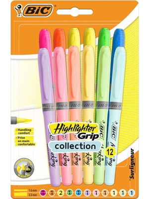 Storemax Vurgulayıcı Tutacağı, Ekstra Konfor Için Fitilli Kauçuk Tutucu, Su Bazlı Mürekkep, Çeşitli Yoğun ve Pastel Renkler, 12'li Paket