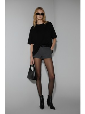 Softandbasic Kadın %100 Organik Pamuk Oversize Fit Basic Yuvarlak Yaka T-Shirt