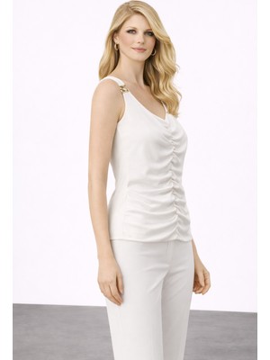 On Triko Önü Büzgülü Bluz 31398