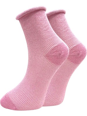 Carnaval Socks Simli Pembe Renkli Fitilli Lastiksiz Kadın Çorap