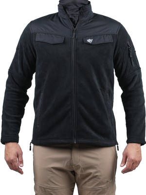 Wolftrap Tactical Tam Fermuarlı Siyah Polar Ceket 3536 5 Cepli Taktik Polar Ceket
