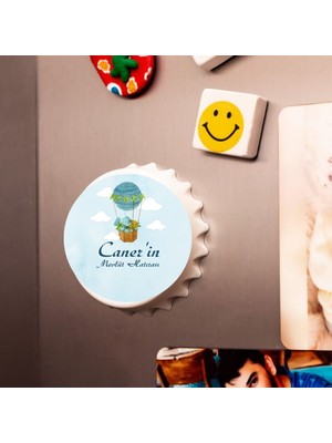 Hediye Vakti Kişiye Özel Erkek Bebek Mevlüt Hatırası Açacak Magnet – Balon Temalı Buzdolabı Açacağı (10 Adet)