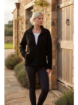 Alblanc Kadın Dik Yaka Tam Fermuarlı Cepli Polar Sweatshirt